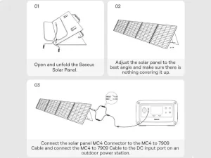 پنل خورشیدی قابل‌حمل 100 وات بیسوس مدل Energy stack Solar panel 100W CCNL050006