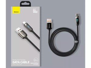 کابل تایپ سی بیسوس مدل Digital Display Fast Charging Data Cable 66W CASX020101 به طول 2 متر