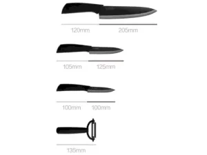 ست چاقو و پوست کن شیائومی مدل HUOHOU Nano Ceramic Knife Set