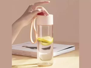 بطری آب شیشه‌ای قابل حمل شیائومی مدل SJ010301 480ML Crystal Water Bottle BPA Free