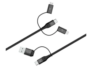 کابل چند کاره پرودو مدل All in One Aluminum Braided Cable PD-LCMUBR