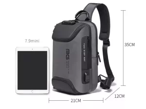 کوله تک بند ضدسرقت USB دار بنج مدل BG-7082 Anti-theft TSA Lock Bag Waterproof Chest Pack