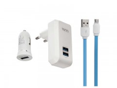 شارژر ديواري و شارژ فندکی تسکو مدل TTC 34 بهمراه کابل MicroUSB بطول 1 متر