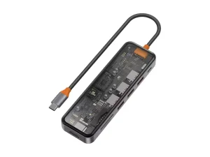 هاب تایپ سی 7 پورت ویوو مدل  CB007 TRANSPARENT 7 IN 1 CYBER USB-C HUB