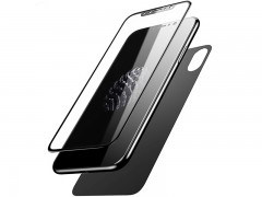 محافظ صفحه نمایش شیشه ای پشت و رو بیسوس آیفون X  مدل Glass Film Set