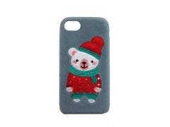کاور زمستانی طرح خرس گلدوزی شده مناسب برای گوشی موبایل آیفون 7/8