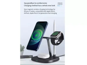 شارژر وایرلس رومیزی چهارکاره ویوو مدل WiWU 4 in 1 wireless charger M8