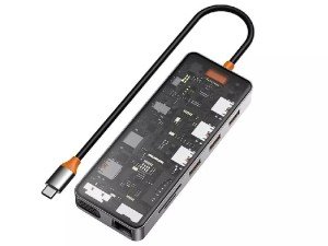 هاب تایپ سی 11 پورت ویوو مدل New Cyber Multifunctional 11-in-1 Type C Hub Docking Station CB011