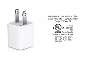 شارژر دیواری اورجینال اپل مدل Apple iPhone Charger 2 Pin بهمراه کابل شارژ لایتنینگ
