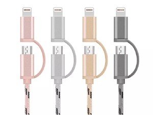 کابل شارژ دو سر جویروم مدل JR-S319 Armor Speed Micro & Lightning 1m