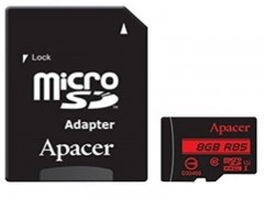 کارت حافظه 8 گیگابایت  microSDHC اپيسر کلاس 10 استاندارد UHS-I U1 سرعت 85MBps به همراه آداپتور