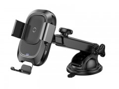 پایه نگهدارنده و شارژر وایرلس گوشی موبایل بیسوس مدل  Smart Vehicle Bracket Wireless Charger (Adsorption