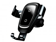 پایه نگهدارنده و شارژ وایرلس گوشی موبایل بیسوس مدل Metal Wireless Charger Gravity Car Mount