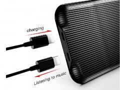 کاور محافظ و تبدیل پورت لایتنینگ به 2 پورت لایتنینگ بیسوس مدل Audio Case مناسب برای گوشی موبایل آیفون X