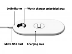 شارژر بی سیم دو کاره بیسوس مدل  Smart 2 in1 Wireless Charger مناسب برای  گوشی موبایل اپل و ساعت اپل واچ