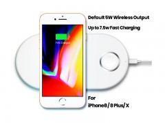 شارژر بی سیم دو کاره بیسوس مدل  Smart 2 in1 Wireless Charger مناسب برای  گوشی موبایل اپل و ساعت اپل واچ