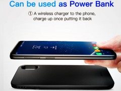 قاب محافظ و پاور بانک وایرلس 5000 میلی آمپر بیسوس مدل Wireless Charge Backpack Power Bank 1+1 مناسب برای گوشی آیفون X