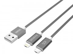 کابل تبدیل USB به لایتنینگ/microUSB یونیتک مدل Y-C4023GD طول 1.5 متر
