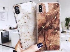کاور ماربل با تکه های طلایی مناسب برای گوشی مدل آیفون  XS MAX