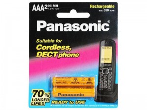 باتری نیم قلمی شارژی AAA تلفن بی سیم پاناسونیک مدل BK-4LDAW/2BT