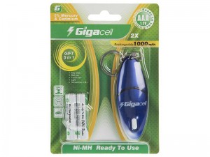 باتری نیم قلمی قابل شارژ گیگاسل مدل 1000mAh بسته 2 عددی