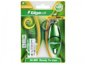 باتری نیم قلمی قابل شارژ گیگاسل مدل 900mAh بسته 2 عددی