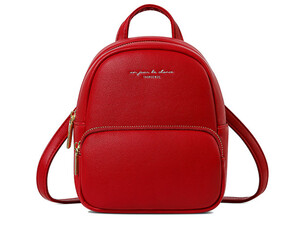 کوله پشتی دخترانه تائومیک میک مدل D7089-E Faux Leather Lettering Mini Backpack