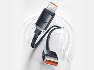 کابل سوپر فست شارژ یو اس بی به تایپ سی 100 وات 1.2 متری بیسوس Baseus Crystal Shine USB to USB-C Cable CAJY000401