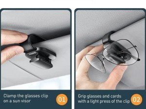 گیره نگهدارنده عینک و لوازم شخصی داخل خودرو بیسوس مدل Platinum Vehicle Eyewear Clip Paste type
