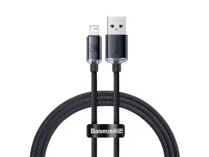 کابل فست شارژ لایتنینگ بیسوس مدل Crystal Shine Fast Data Cable CAJY0000101 به طول 2 متر و توان 20 وات