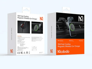 بسته بندی هولدر و شارژر وایرلس و فن خنک کننده مک دودو Mcdodo Fast Cooling Magnetic Wireless Car Charger CH-511