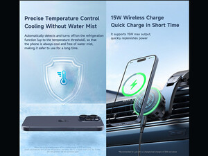 هولدر و شارژر وایرلس و فن خنک کننده مک دودو Mcdodo Fast Cooling Magnetic Wireless Car Charger CH-511