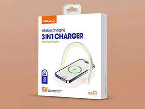شارژر و لامپ خواب رسی Recci RLS-L15 Wireless Charging 3-In-1 charger 15W