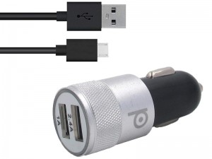 شارژر فندکی پرودو مدل 2Universal USB Ports بهمراه کابل شارژ MicroUSB