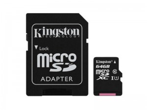 کارت حافظه MicroSDHC کینگستون کلاس 10 همراه با آداپتور SD ظرفیت 64 گیگابایت