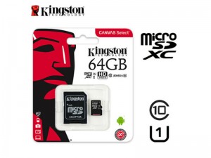 کارت حافظه microSDXC کینگستون کلاس 10 همراه با آداپتور SD ظرفیت 64 گیگابایت