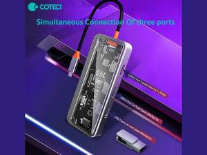 خرید بهترین هاب 10 پورت تایپ سی کوتسی Coteci 10 in1 Multifunctional Docking Station 16013