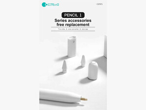 قیمت لوازم جانبی قلم لمسی اپل 1 شامل نوک، کلاهک و مبدل شارژ کوتتسی Coteetci CS7071 Pencil 1 Accessories Kit