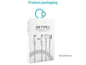 قیمت کابل شارژ و دیتای مک بوک تایپ سی به مگنتی 60 وات 2 متری کوتتسی Coteetci MacBook charging cable 16001-M2