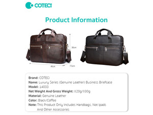 کیف دستی چرم اصل کوتتسی Coteetci Business Briefcase 14033