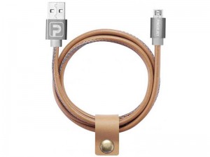 کابل تبدیل USB به MicroUSB پاورولوژی مدل Vegan Leather به طول 1 متر