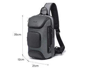 قیمت کوله پشتی تک بند یو اس بی دار 8 لیتری بنج BANGE BG-7086  Men Chest Bag Single Shoulder Bag with USB Port