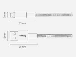 کابل فست شارژ لایتنینگ بیسوس مدل Baseus Tungsten Gold Fast Charging Data Cable 1m CALWJ-01