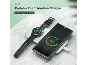 شارژر وایرلس سریع گوشی و ساعت هواوی راک Rock W32 2In1 Portable Wireless Charger