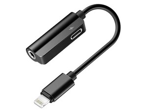 مبدل لایتنینگ به لایتنینگ و جک 3.5 میلیمتری صدا راک Rock Lightning Metal Charge &amp; Audio 2in1 RCB0587