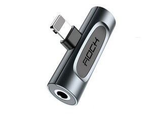 مبدل لایتنینگ به لایتنینگ و جک 3.5 میلیمتری صدا راک Rock RCB0667 Lightning to Lightning + 3.5