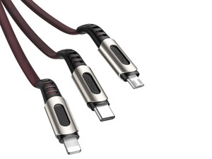 کابل شارژ سه سر راک Rock M8 3in1 Charging Cable 1.2M