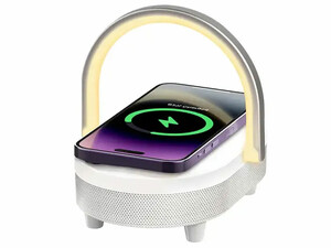 اسپیکر بلوتوث و شارژر وایرلس قابل حمل  4 در 1 دارای چراغ رسی Recci RLS-L16 4-in-1 Speaker and Wireless Charger 15W