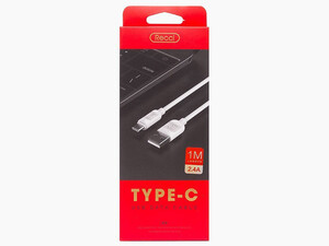 قیمت کابل شارژ و انتقال داده تایپ سی 1 متری رسی Recci 2.4A Type-C 100 cm RCT-P100