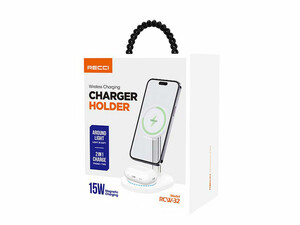 هولدر شارژر دار Recci RCW-32 2-in-1 Wireless charger with holder